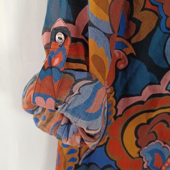 Finley Maxi Shirt Dress Large Belted Roll Tab Sleeve Classic Feminine Tailored - Picture 6 of 10